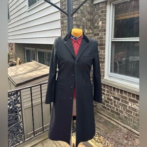 STUNNING vintage Ralph Lauren Rugby Black Long Single-Breasted Tailored Coat